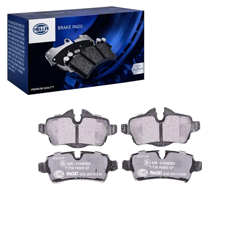 HELLA 8DB 355 013-661 Brake pad set - prepared for wear indicator - T1738 - for e.g. MINI