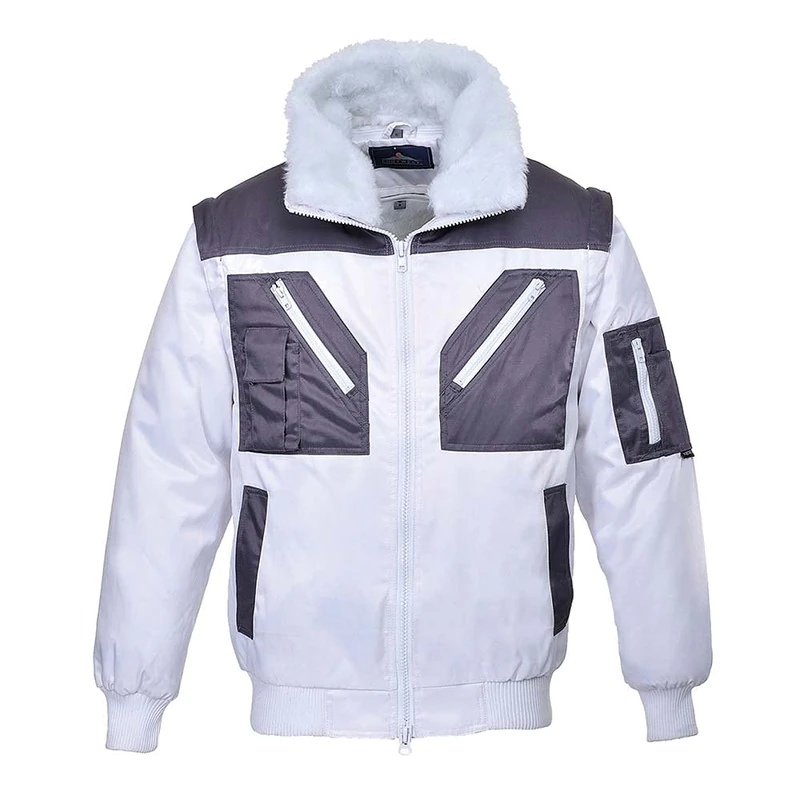 Portwest Two Tone Pilot Jacket, Size: 4XL, Colour: White, PJ20WHR4XL