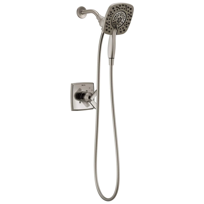 Delta Ashlyn 17 Series Dual-Function Shower Trim Kit with 2-Spray Touch Clean In2ition 2-in-1 Hand Held Shower Head with Hose, Stainless T17264-SS-I (Valve Not Included)