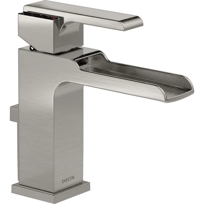 Delta 568LF-SSMPU Ara Single-Handle Waterfall Bathroom Faucet with Metal Drain Assembly, Stainless