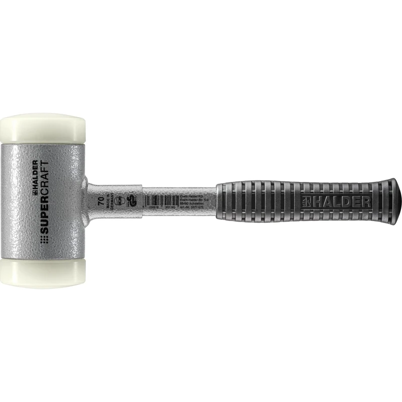 Halder 3377070 Nylon Mallet with Anti-Slip Grip, Multi-Colour, 70 mm