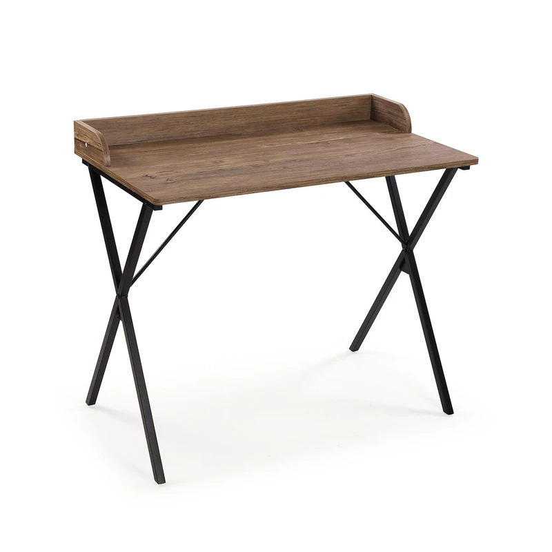 Versa Desk, Modern Style, 79x90x50 cm, Mdf Wood & Metal, Brown & Black - Image 1