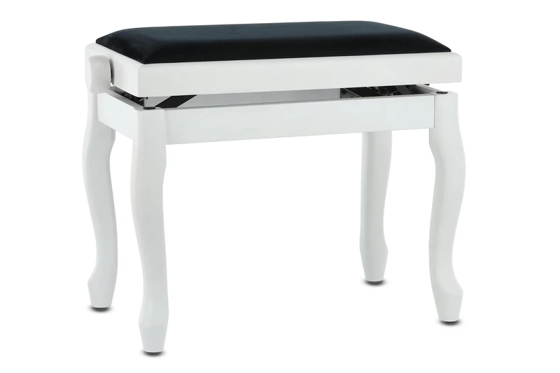 GEWA Piano Bench Deluxe Classic, white matte