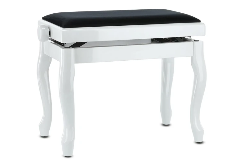 GEWA Piano Bench Deluxe Classic, white high gloss