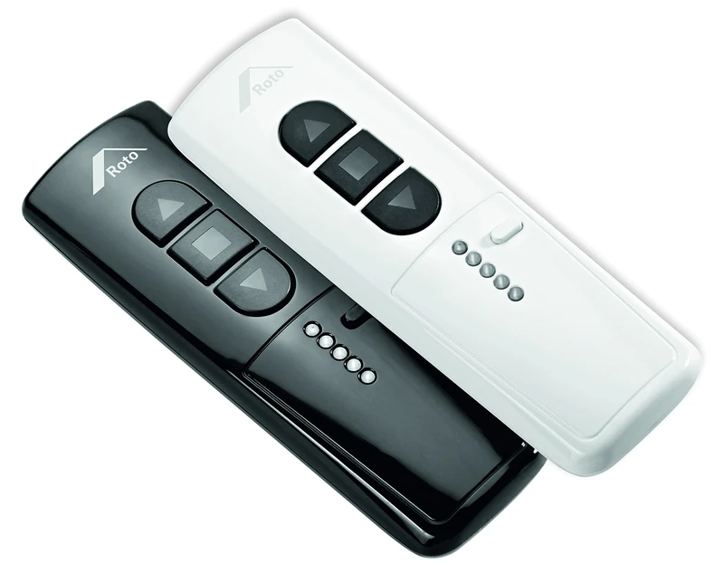 Original Roto Hand-Held Transmitter Wireless Handheld Sensor 5-Channel Up to 5 Receivers Individually or Together Controllable Max Radio Range up to 350 m Includes Battery Black - Image 1