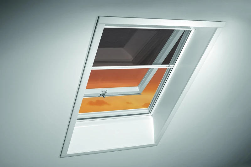 Original Roto Insect Screen Roller Blind ZRI | Installation on Frame | White Guide Rail | Standard Fabric | for Roto roof Windows Series 84/R8/i8 with Size 074/098 | 07/09