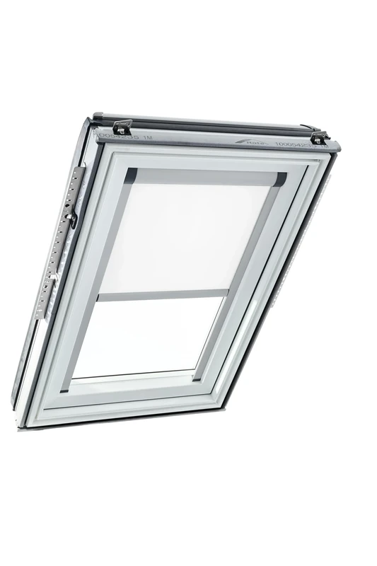 Original Roto Blackout Roller Blind ZRV Electric Almost Full Blackout Guide Rail Silver for Roto Designo R6/R8, i8 and Classic 64/84 Roof Windows with Size 094/098 | 09/09, Colour White