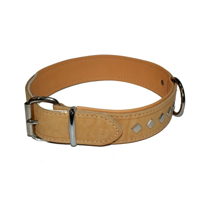 Dingo Dog Collar Made of Exclusive Soft Leather, Decorative and Durable Natural 11474