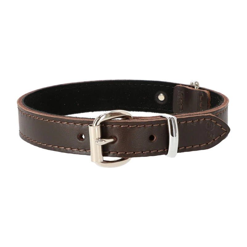 Dingo Soft Leather Dog Collar with Delicate Padding, Strong and Gentle HANDMADE Brown 11219