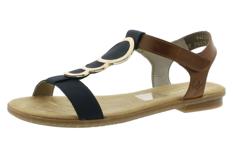 Rieker 64278-16, Women’s Heels Sandals, Blue (Navy/Tan), 6.5 UK (40 EU)