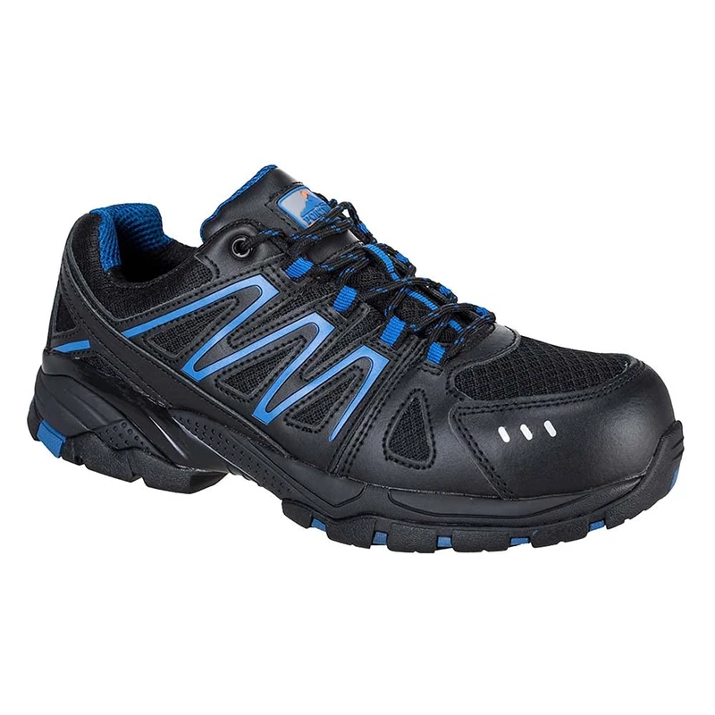 Portwest FC67BKR46 Compositelite Vistula Trainer, S1P HRO, Regular, Size: 46, Black/Blue