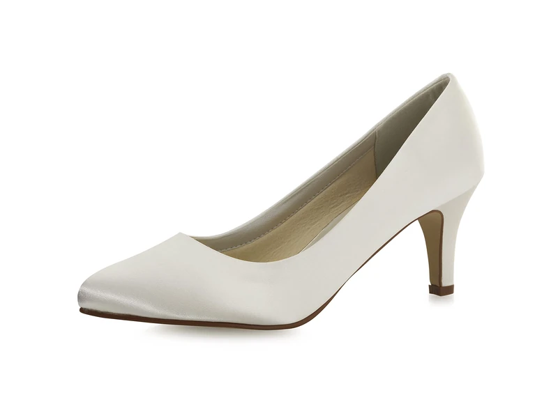 Rainbow Club Bridal Shoes Lottie - Pumps, Ivory Cream, Satin, Comfortably Padded, Classic - Size 39 EU (6 UK)
