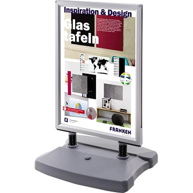 FRANKEN BS1304 A1 Poster Stand with Folding Frame Technology Freestanding Double-Sided Aluminium Frame Tank Base
