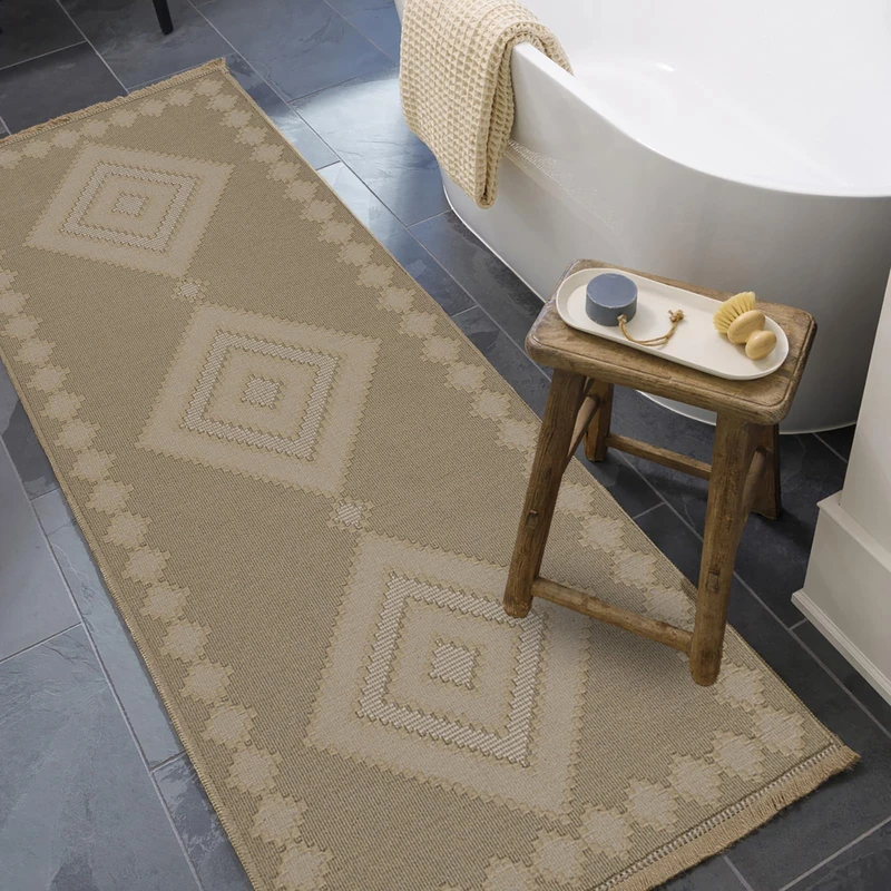 Livabliss Geometric Outdoor Rug - Indoor Outdoor Rug Runner, Joppolo 79x220 cm - Patio Rugs, Decking, Outdoor Carpet - Boho Colourful Garden Rugs, Patterned, UV Weather, Stain Durable