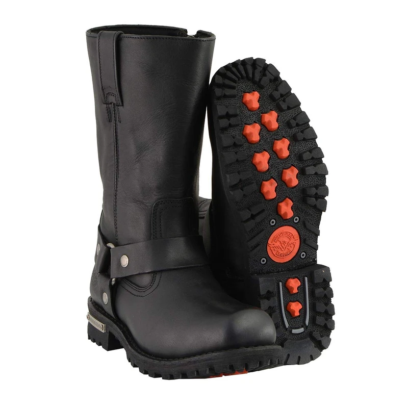 Milwaukee MBM131-BLK-9 Men's Classic Harness Motorcycle Boots (Black, Size 9)