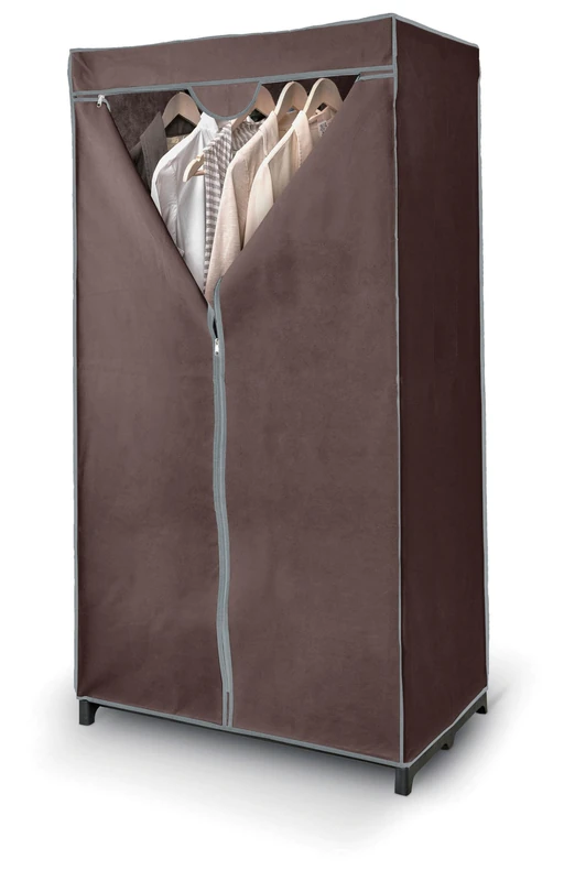 Domopak Living Non Woven Fabric Wardrobe, Plain Brown - Image 1