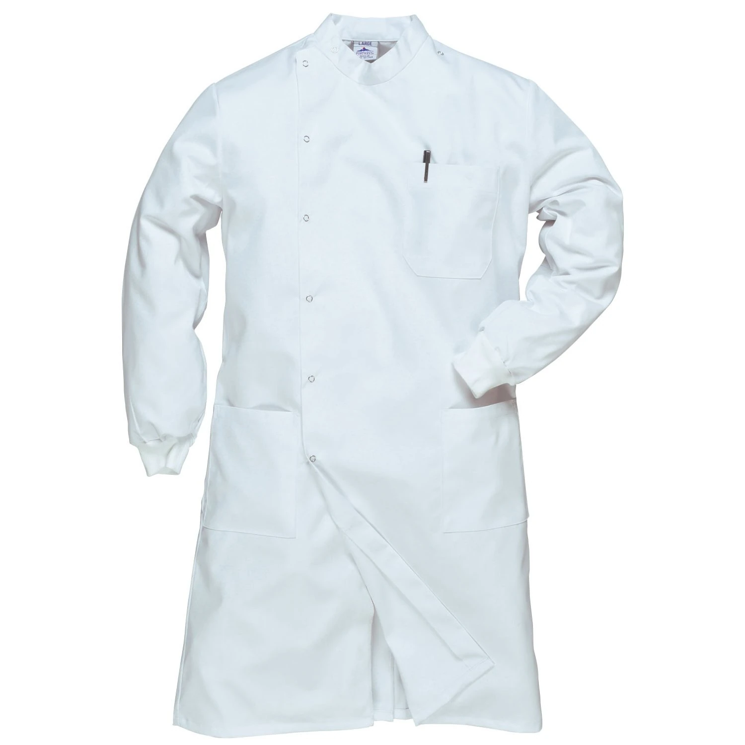Portwest C865 Howie Texpel Finish Lab Coat with Pockets - Water Repellent Durable Lab Workwear Jacket, White, M