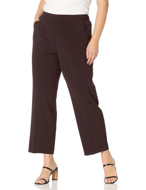 Briggs New York womensPetite All Around Comfort Pant Pants - Brown - 10 Petite Short - Image 1