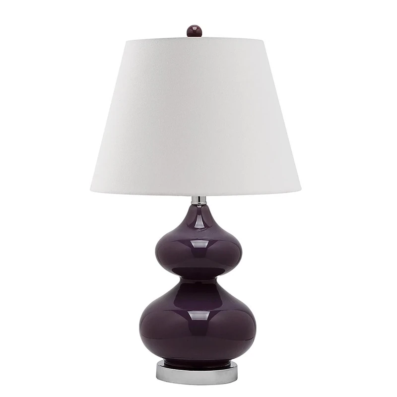 Safavieh Modern Glass Table Lamps - Set of 2, in Dark Purple