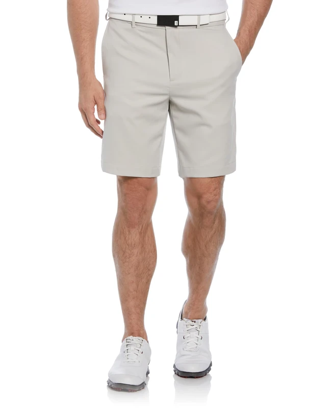 PGA TOUR Men's Expandable Flat Front Short, Silver Cloud, 32