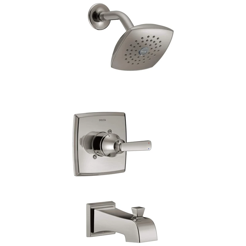 Delta T14464-SS Ashlyn Tub & Shower, Stainless, Without Rough
