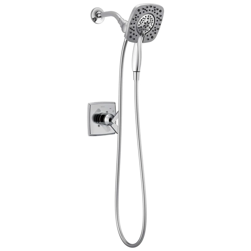Delta Ashlyn 17 Series Dual-Function Shower Trim Kit with 2-Spray Touch Clean In2ition 2-in-1 Hand Held Shower Head with Hose, Chrome T17264-I (Valve Not Included)