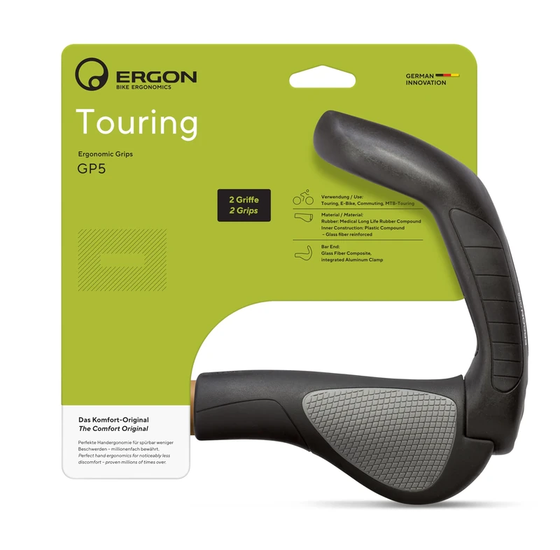 ERGON Unisex's GP5 Grips, Black, Large