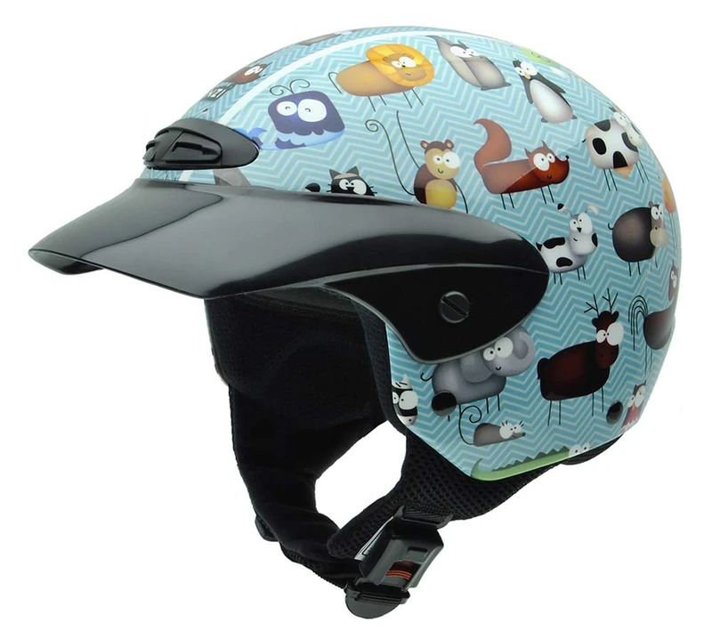 NZI Single Jr Helmet, Multicoloured (Graphics Animals), 50-51