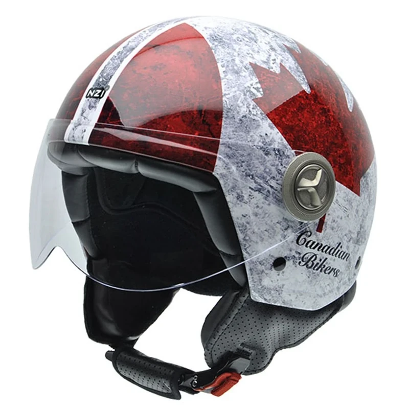 NZI Zeta Graphics Motorcycle Helmet, Canadian Flag, 55-56