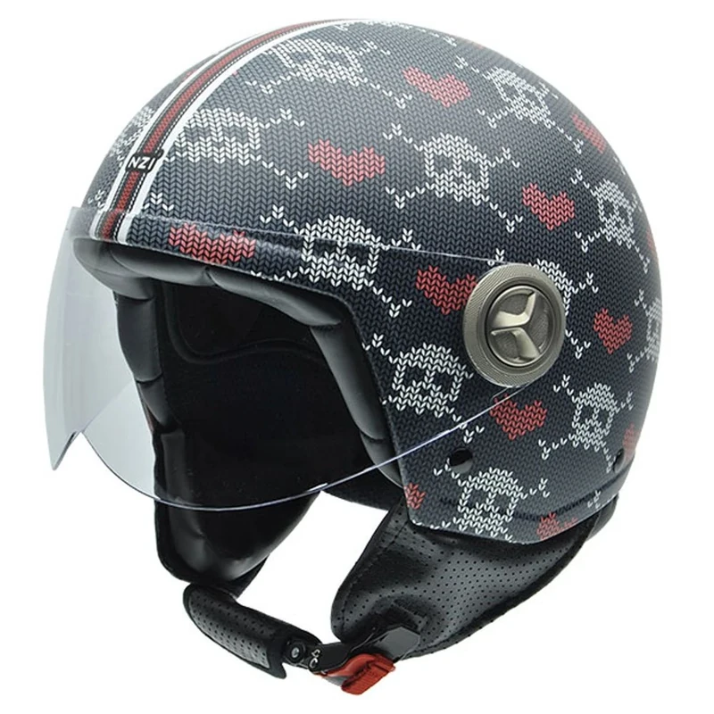 NZI Zeta Graphics Motorcycle Helmet, Knitted Skulls, 58