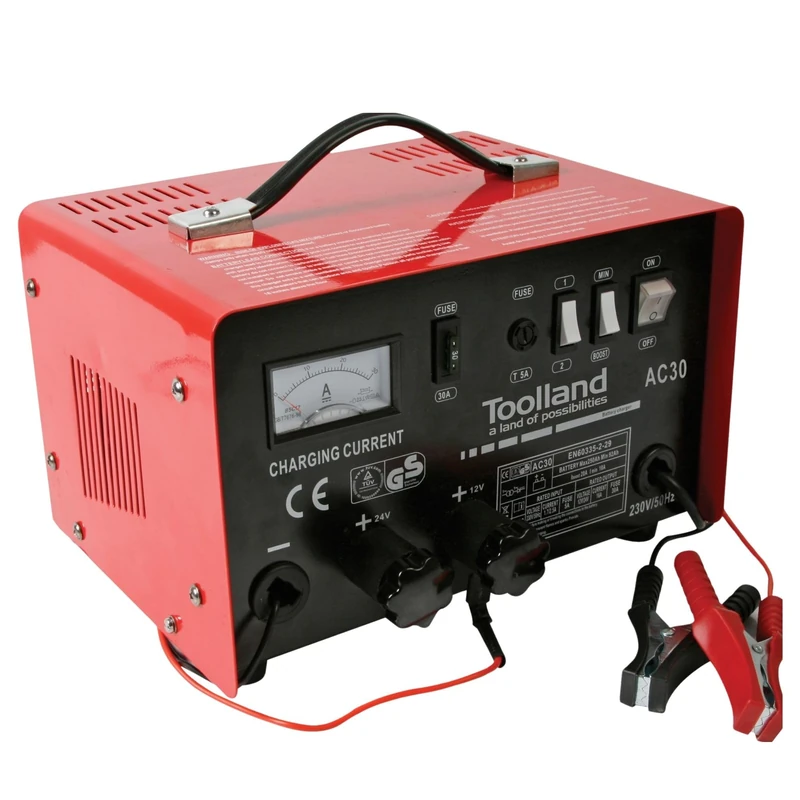Toolland AC30 Lead Acid Battery Charger 12/24V with Boost Function 20A