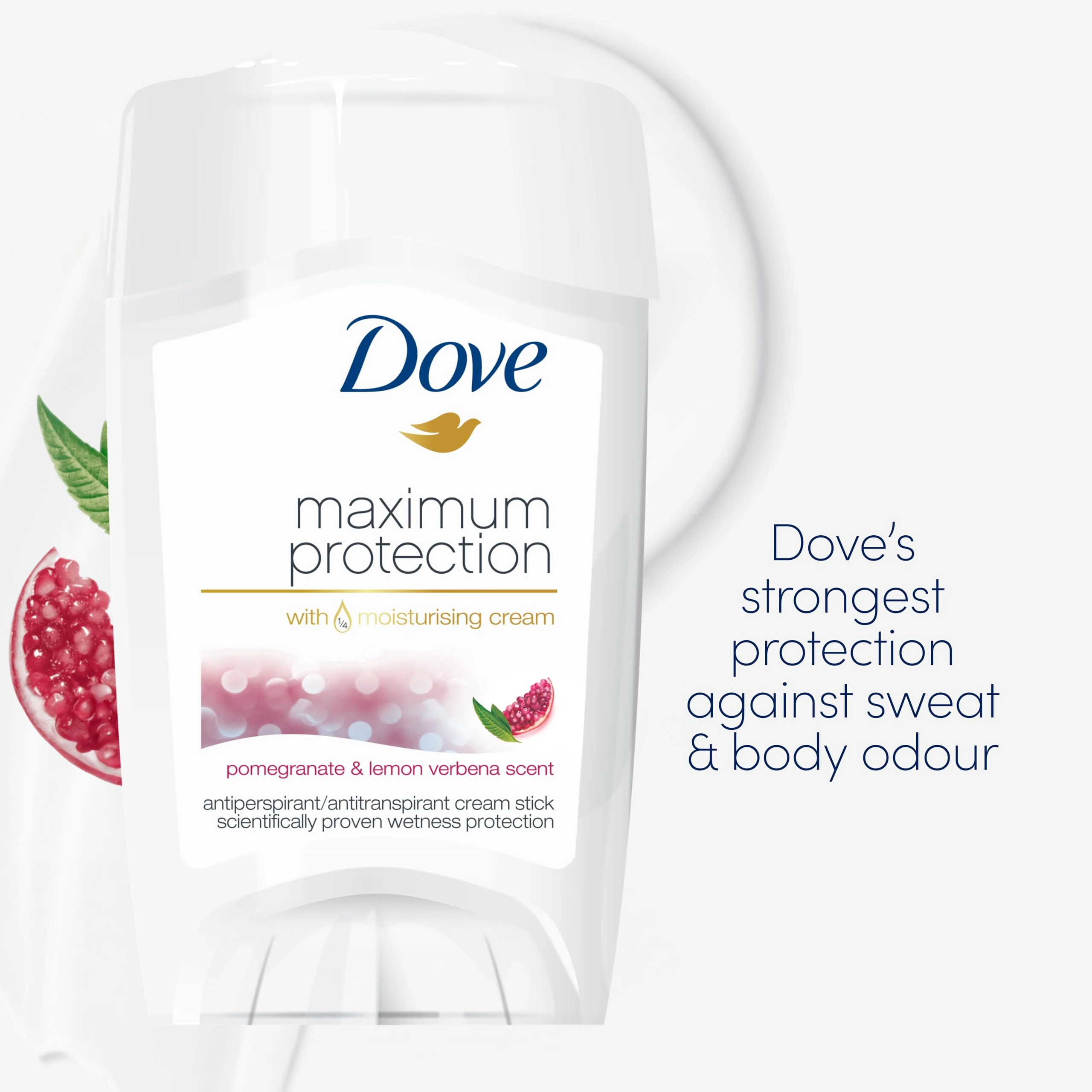 Dove Maximum Protection Pomegranate & Lemon Verbena Anti-perspirant Cream Stick 3x 45 ml