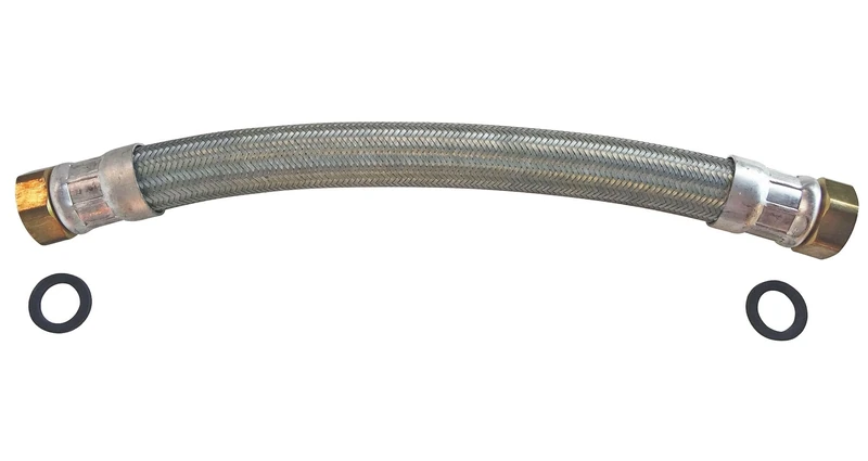 SOMATHERM FOR YOU, Heating Hose 1"1/4 with 2 Rotating Nuts, Length 1000 mm, DN33, Galvanized Steel Braids, Brass Fittings, Non-Toxic EPDM, max 90°C, 6 bar - Image 1