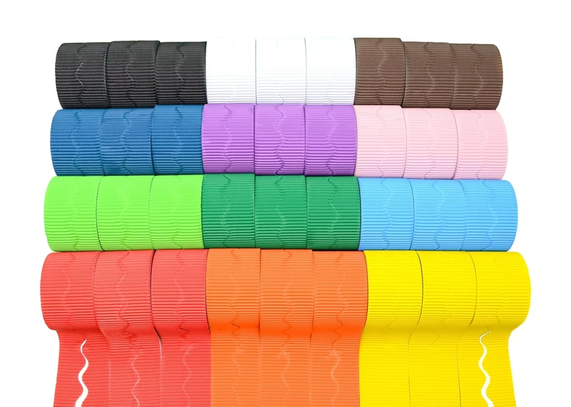 Scola Border Roll, 36 Assorted Colours Rolls, 57mm x 15m, School Supplies, Display Boards, Art and Crafts Projects, For Schools and Home Schooling