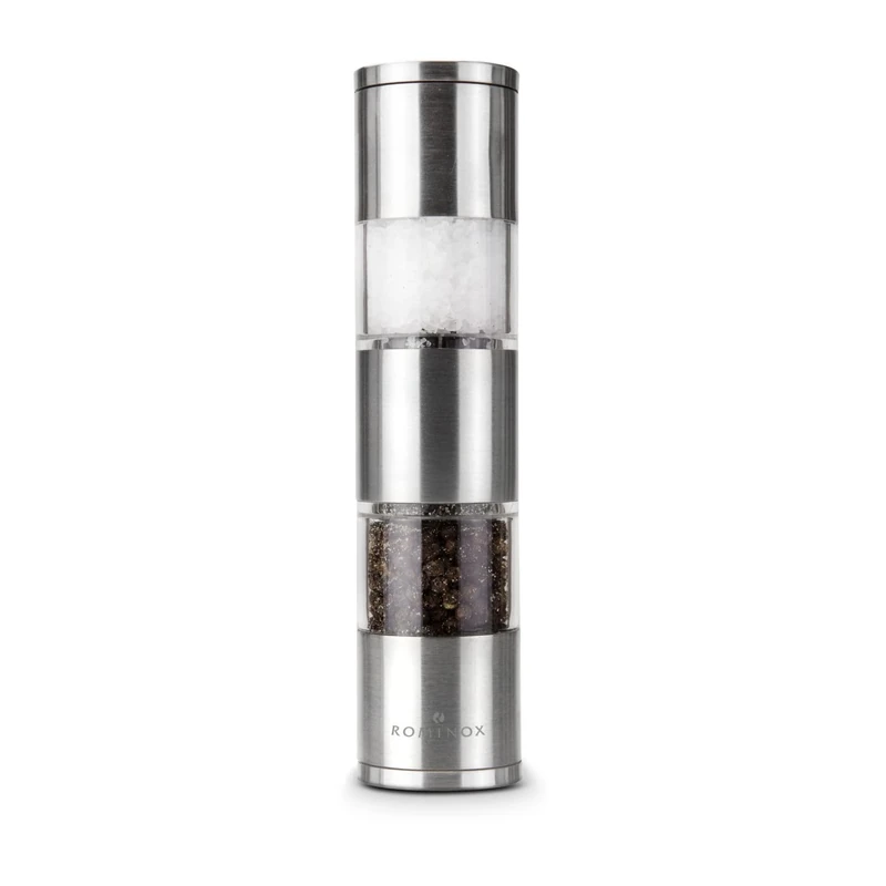ROMINOX RX2200 Salt and Pepper Mill, Stainless Steel-Satin Brushed