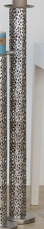 Casablanca Purley Floor Light - Antique Silver Metal 100 cm