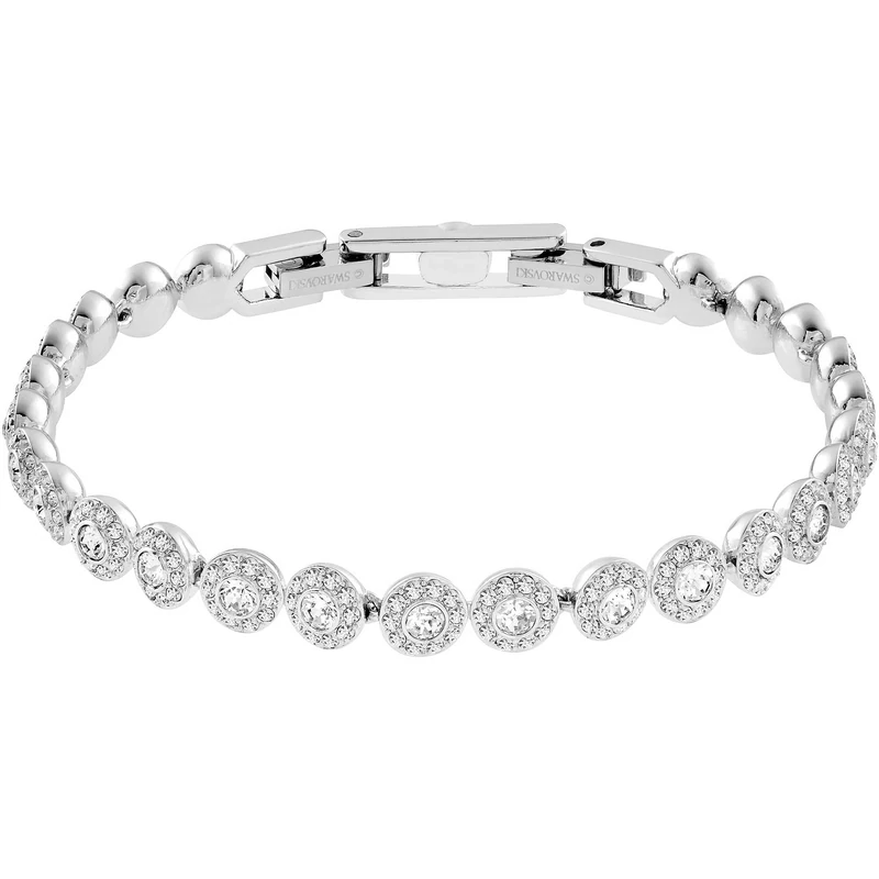 Swarovski Angelic bracelet, Round cut, White, Rhodium plated
