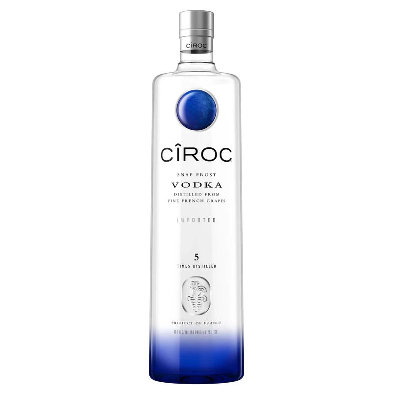 Ciroc Snap Frost Vodka | 40% vol | 1.75L | Premium Vodka Made from French Grapes | Fresh Citrus Taste | Distilled 5 Times | Cold Fermentation