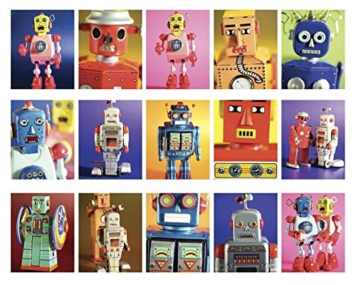 Howard Shooter and Lauren Floodgate "Robot Metropolis Canvas Print, Multi-Colour, 40 x 50 cm - Image 1
