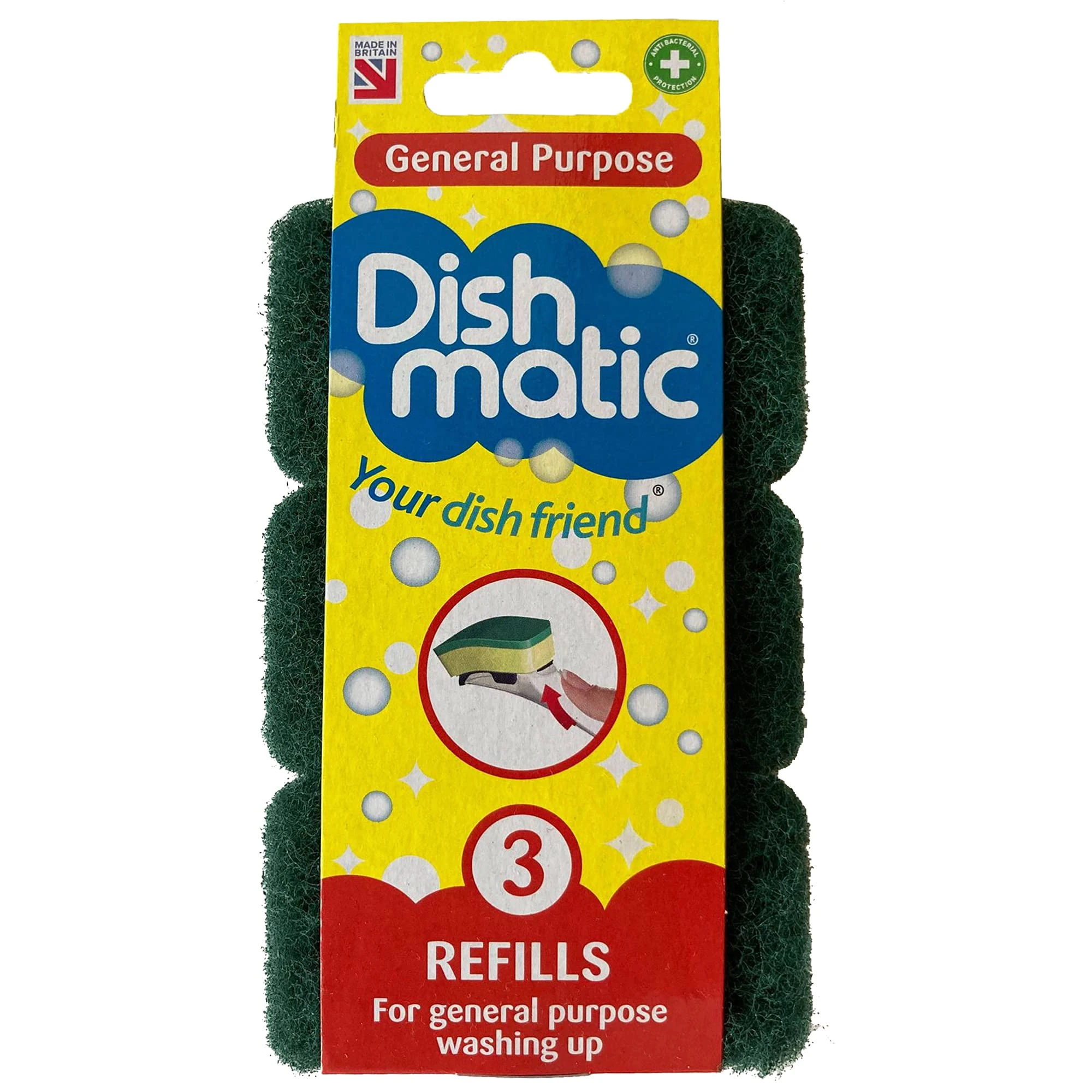 Dishmatic Spare Heads Green HD 3pk