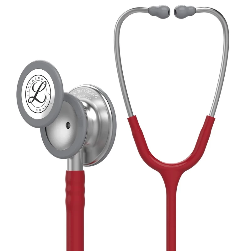 3M Littmann Classic III Monitoring Stethoscope, Burgundy Tube, 27 inch, 5627