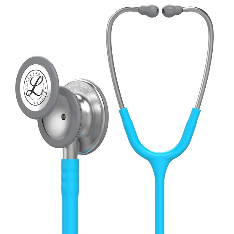 3M Littmann Classic III Monitoring Stethoscope, Turquoise Tube 27, inch, 5835