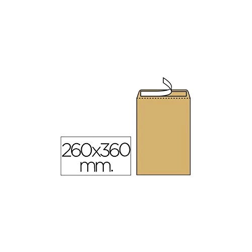 Liderpapel Envelope Bag N.12 Kraft Folio Special 260 x 360 mm Silicone Strip Box of 250 Units