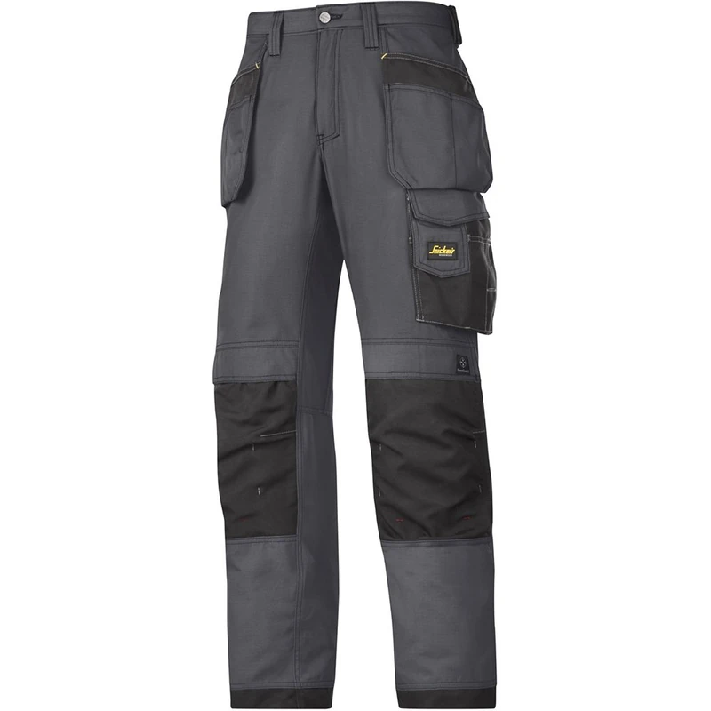 Snickers 32135804160 Size 160 "Rip-Stop Craftsmen Holster Pocket Trousers - Grey-Black