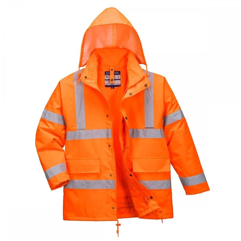 Portwest Hi-Vis 4-in-1 Traffic Jacket, Size: M, Colour: Orange, S468ORRM