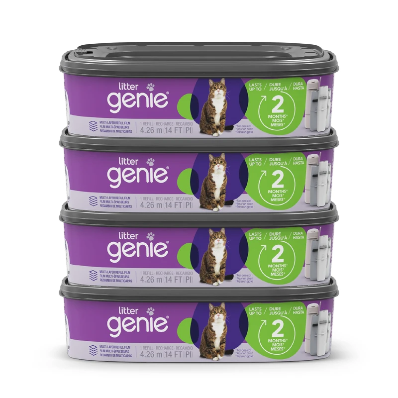 Litter Genie Refill Blue (4 Pack) - Pet Waste Receptacle Refills