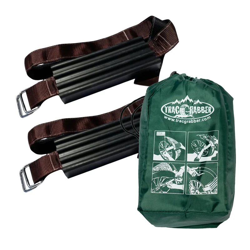 TRACGRABBER Tire Traction Device for Snow, Mud and Sand – For Oversized Tires on Trucks/SUVs, Set of 2 – Easy to Install, Get Unstuck Fast – A Snow Traction Mat or Snow Chain Alternative