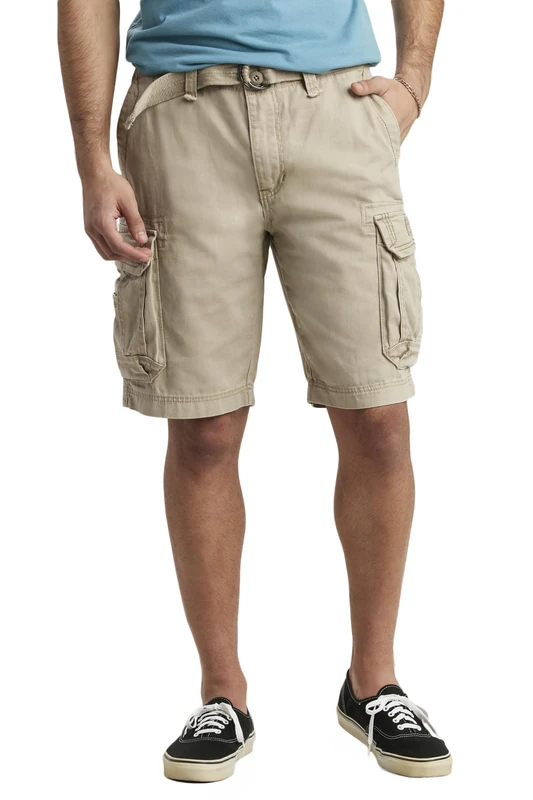 UNIONBAY Men's Survivor Belted Cargo Short-Reg and Big & Tall Sizes, Desert, 30