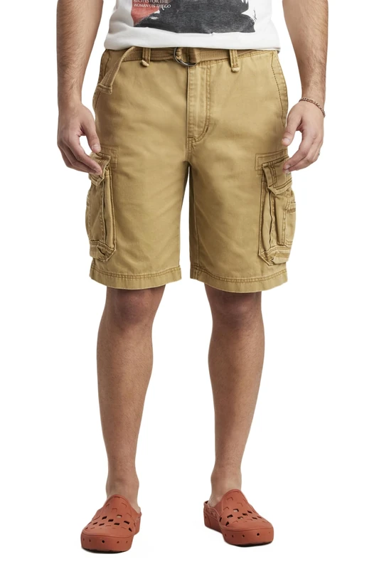 UNIONBAY Men's Survivor Belted Cargo Short, Rye, 36
