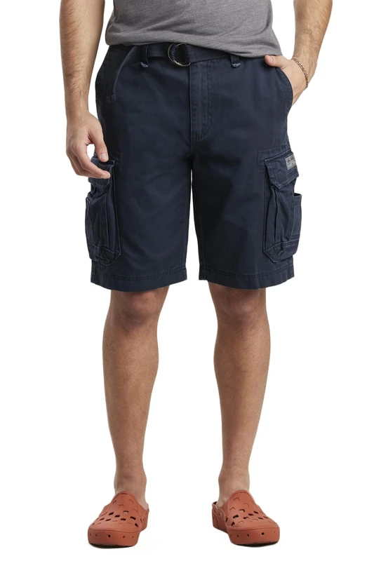 UNIONBAY Men's Survivor Belted Cargo Short, True Navy, 36
